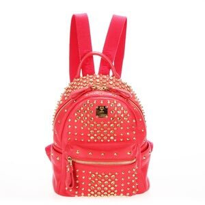 Authentic MCM Stark Special Studded Leather Backpack